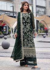 Detailed chiffon daman border embroidery on Everyn by Sahane